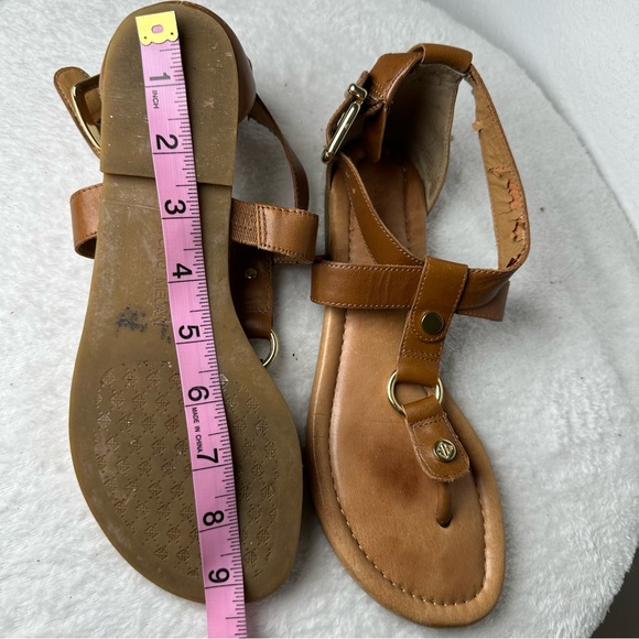 ANTONIO MELANI Tan Leather Buckle Sandals - Picture 9 of 12